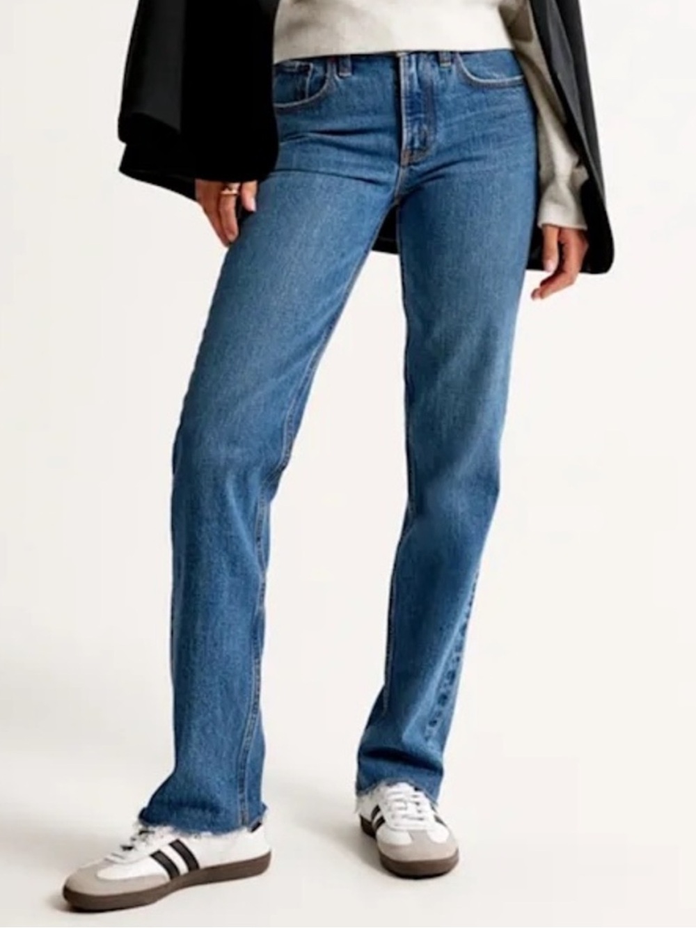 Abercrombie 90s Straight Jeans Curve Love Mid Rise Womens Size 26 2 Long Denim